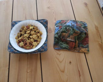 handmade cabin bowl cozy, woodland cozy,