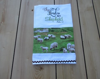 Embroidered Bible Verse Flour Sack Towel: Religious Kitchen Decor