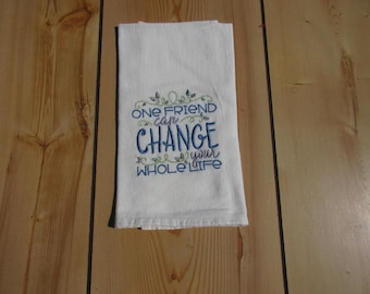 Embroidered MINI prayer dish Towel :Give us this day our daily bread towels