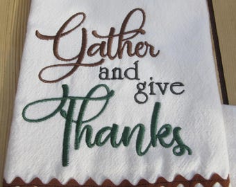 Handmade tea towel: Embroidered kitchen towels