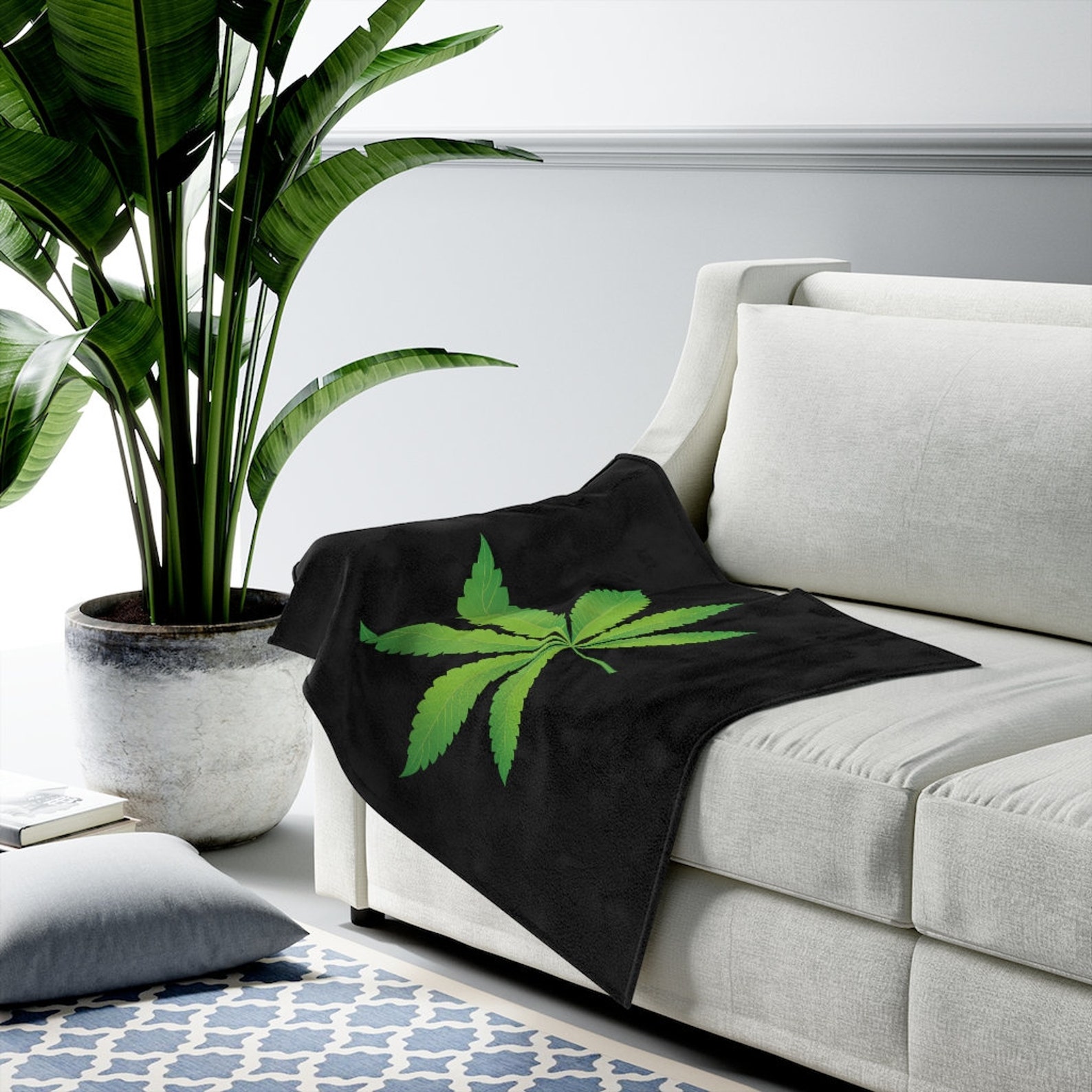 Weed blanket Cannabis blanket Marijuana Leaf Throw Leaf Etsy
