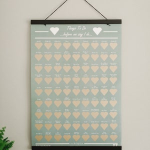 Wedding Planning Scratch Off Poster (A2) - Wedding Planner -Engagement Gift -Wedding To Do - Sage Green