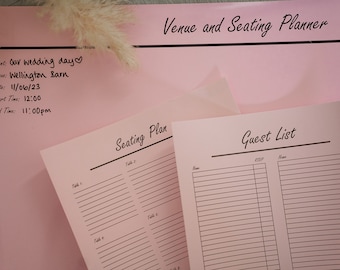 Wipeable Seating Planner - Venue Planner - A2 Glossy, Reusable