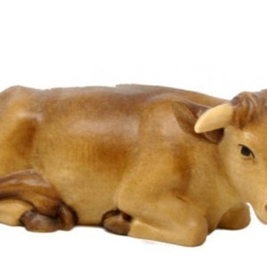 Ox carved in wood and hand-colored with oil colors