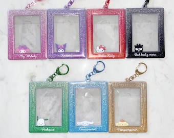 Sanrio Japan Glitter PC Holder Keychain - Kpop Photo Card Holders
