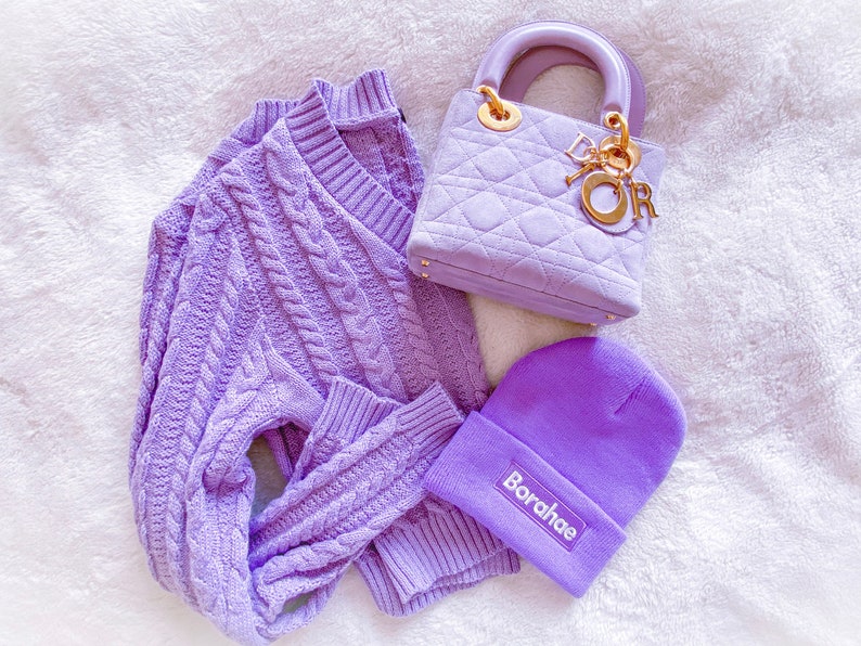 Inspired by BTS V Kim Taehyung BTS X ARMY Borahae I Purple You Winter Beanie