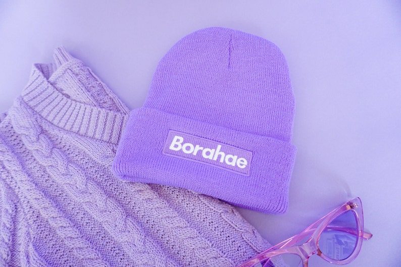 Inspired by BTS V Kim Taehyung BTS X ARMY Borahae I Purple You Winter Beanie