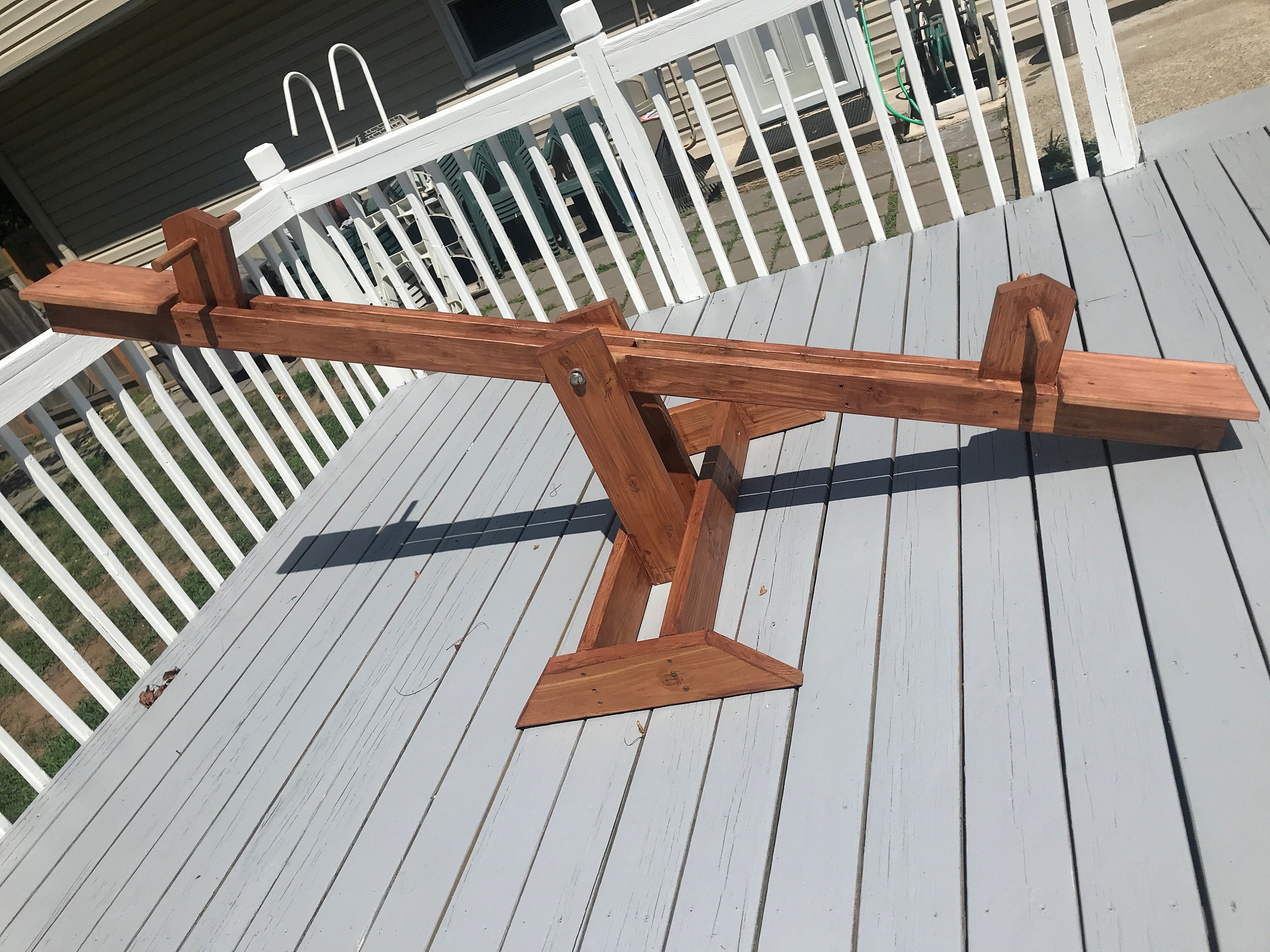 Full Size Seesaw Swing Natural Wood Teeter Tooter Swing Board