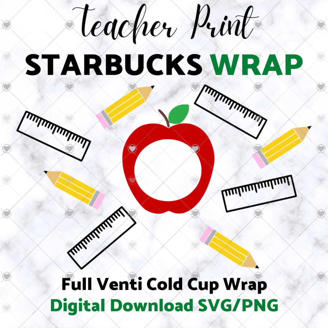 Download Teacher Starbucks Coffee SVG and PNG File Full Wrap | Etsy