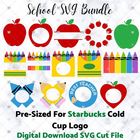 Download Teacher Svg Bundle Pre Sized Starbucks Reusable Cold Cup Etsy