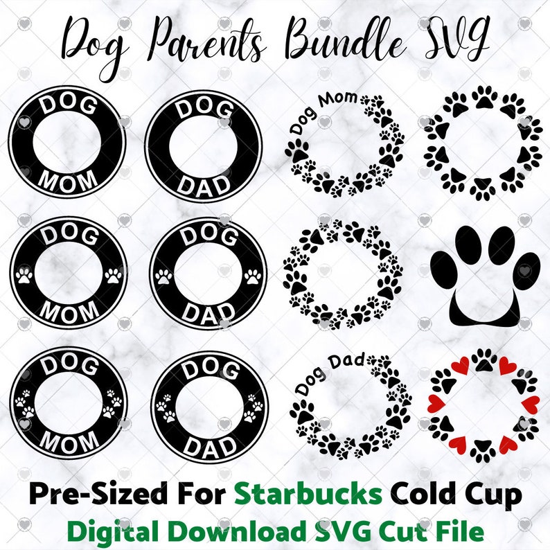Download Starbucks Dog Mom & Dad Pre-sized Logo SVG Bundle Pre ...