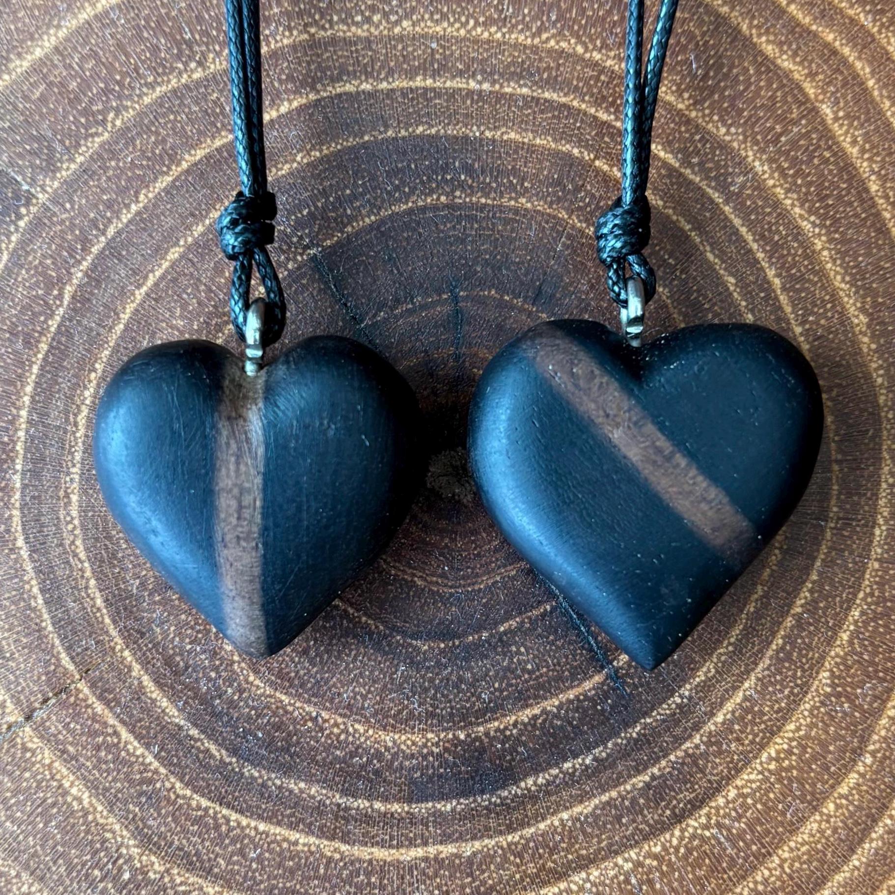 Ebony Wood Heart Pendant - Etsy