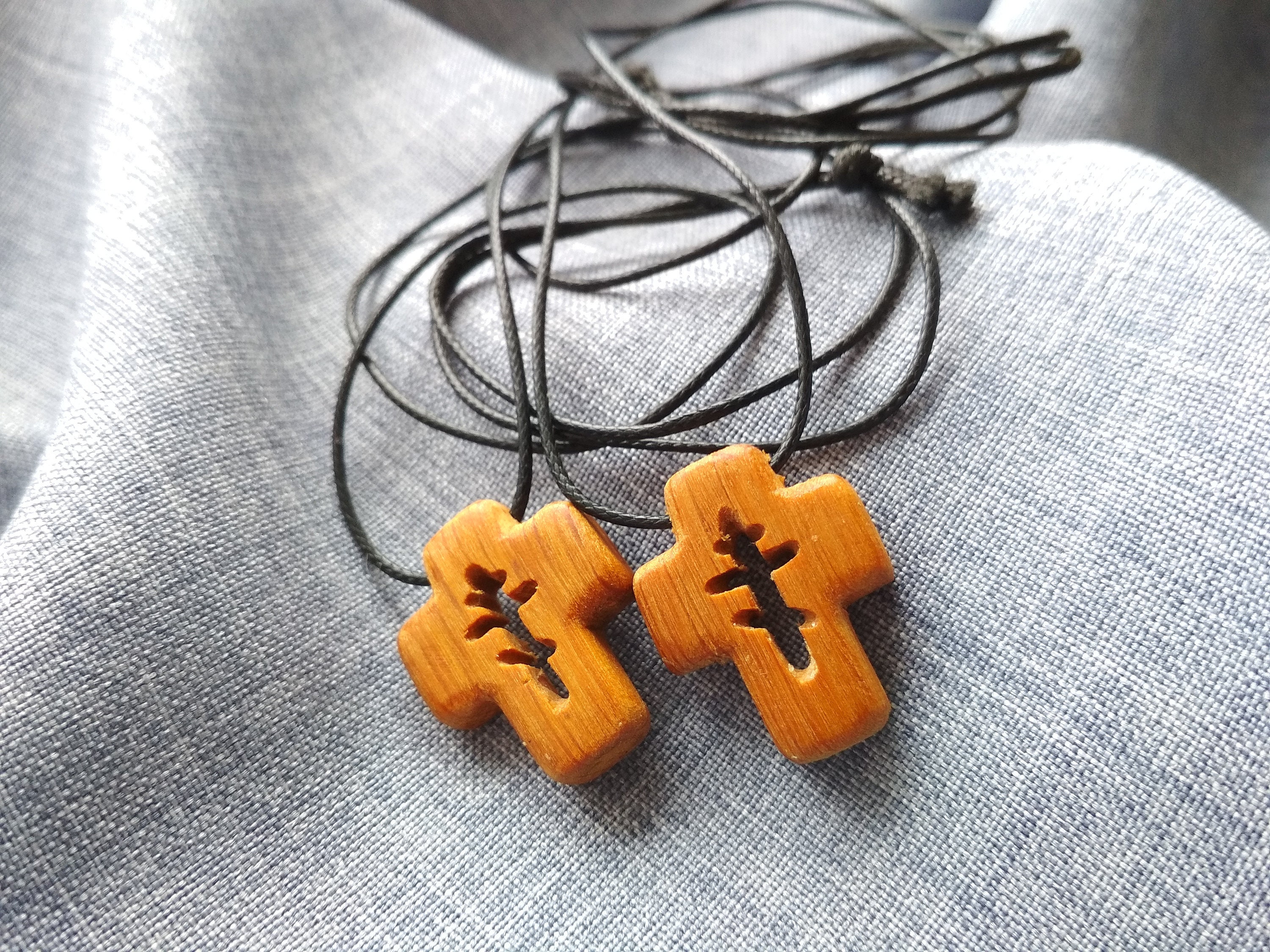 Pendant Cross. Wooden Cross. Orthodox Cross. Set of 2 Pieces. Etsy