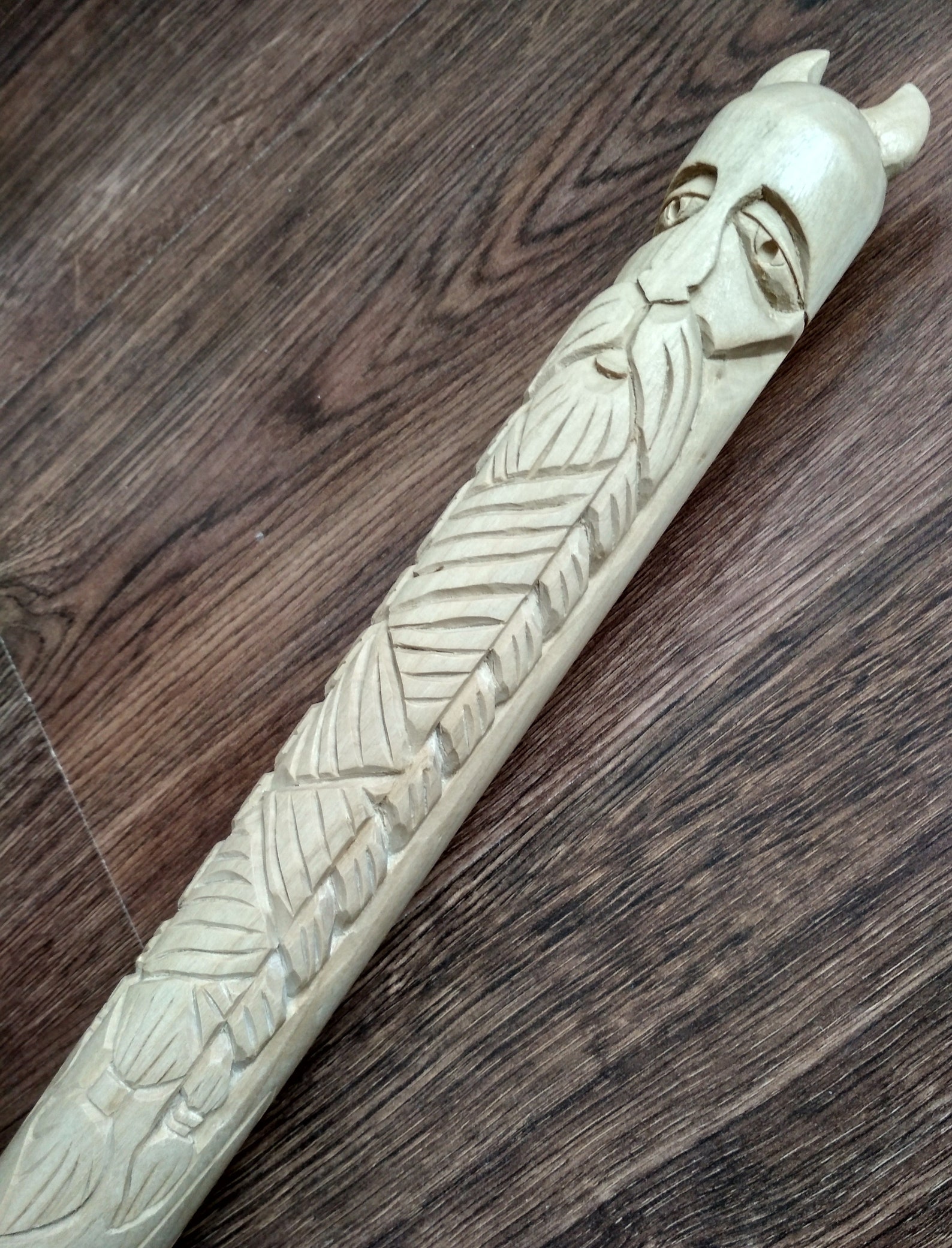 Handmade carved baton. Viking bat. Wood idol. Baseball bat. Etsy