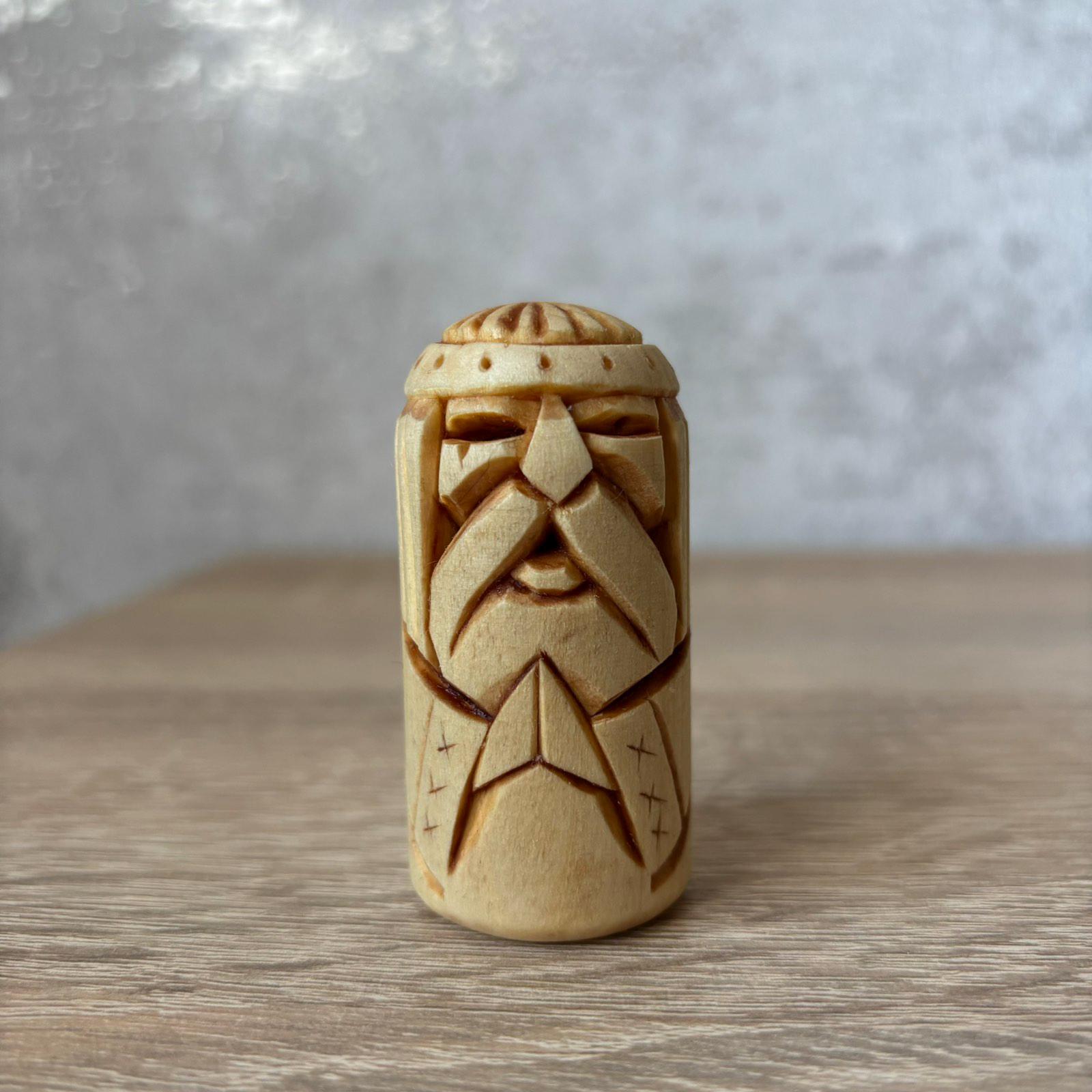 Hand Carved Wooden Norse God Figurine, Mini Odin Statue, Viking Pagan ...