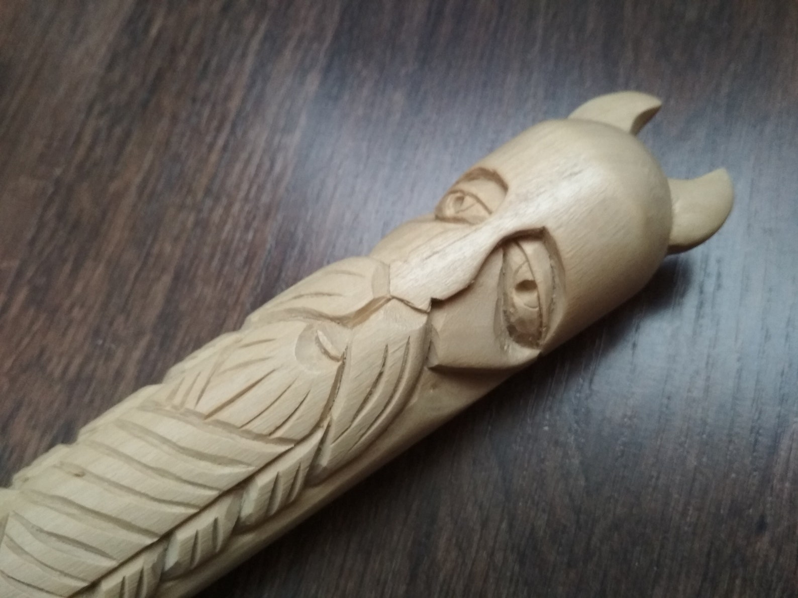 Handmade carved baton. Viking bat. Wood idol. Baseball bat. Etsy