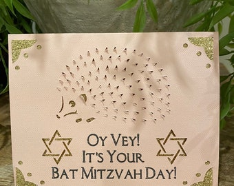 Hedgehog Batmitzvah Card