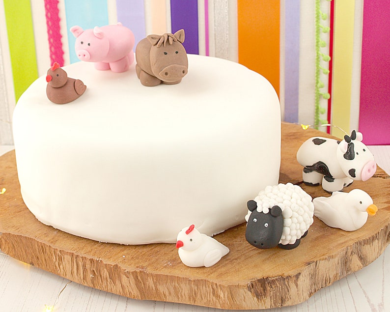 Edible Farm Animal Cake Toppers Fondant Farm Animals Etsy Edible Farm Animal Cake Toppers Fondant Farm Animals Etsy