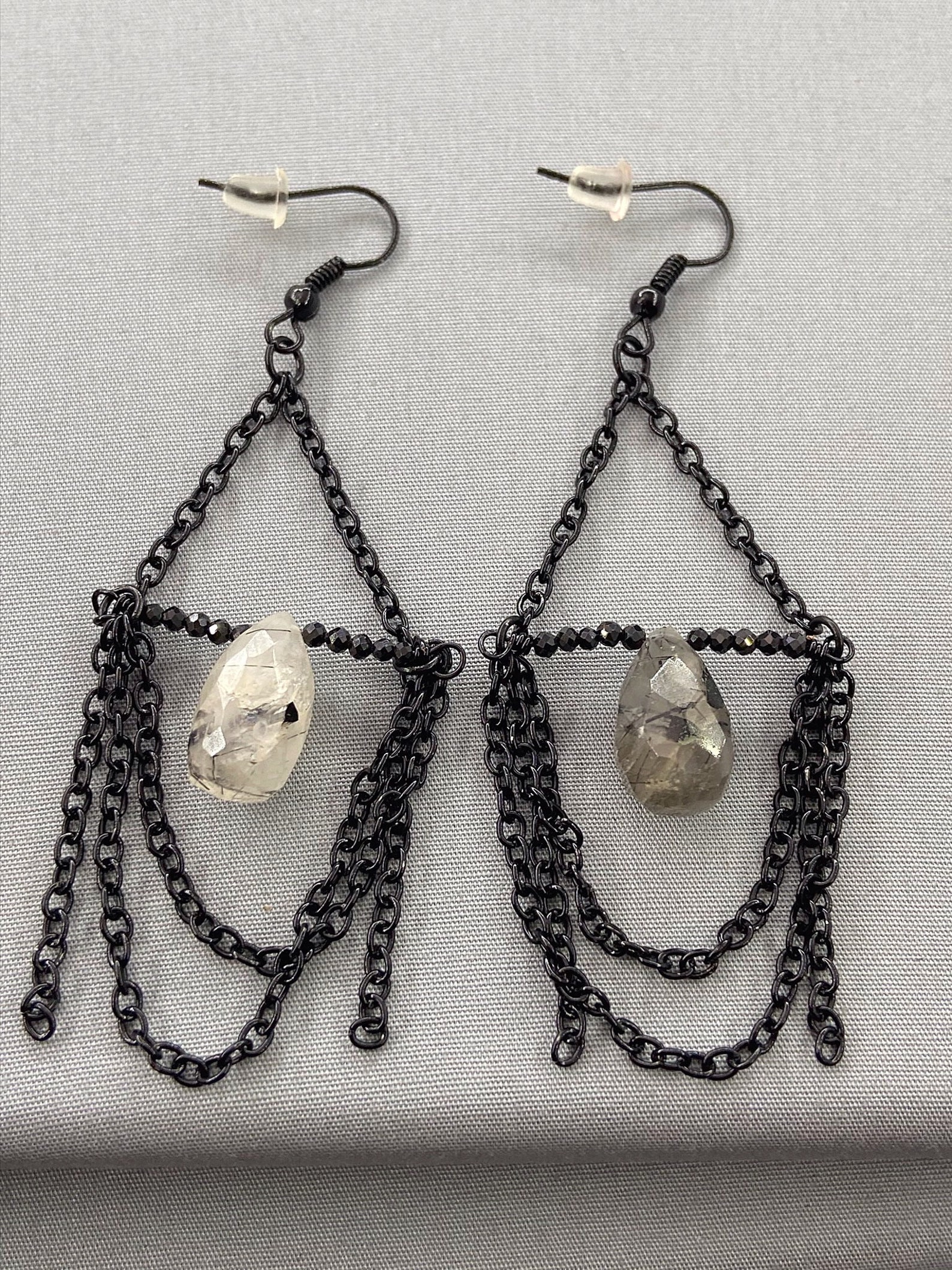 Quartz Drop Earrings Rutile Quartz Earrings Rutilated Quartz Etsy