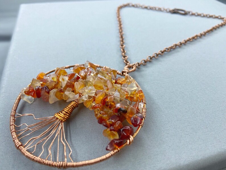 Tree Of Life Ammolite Gemstone Copper Wire Wrap Handmade Pendant Indian Jewelry For Her Buy cheaply on