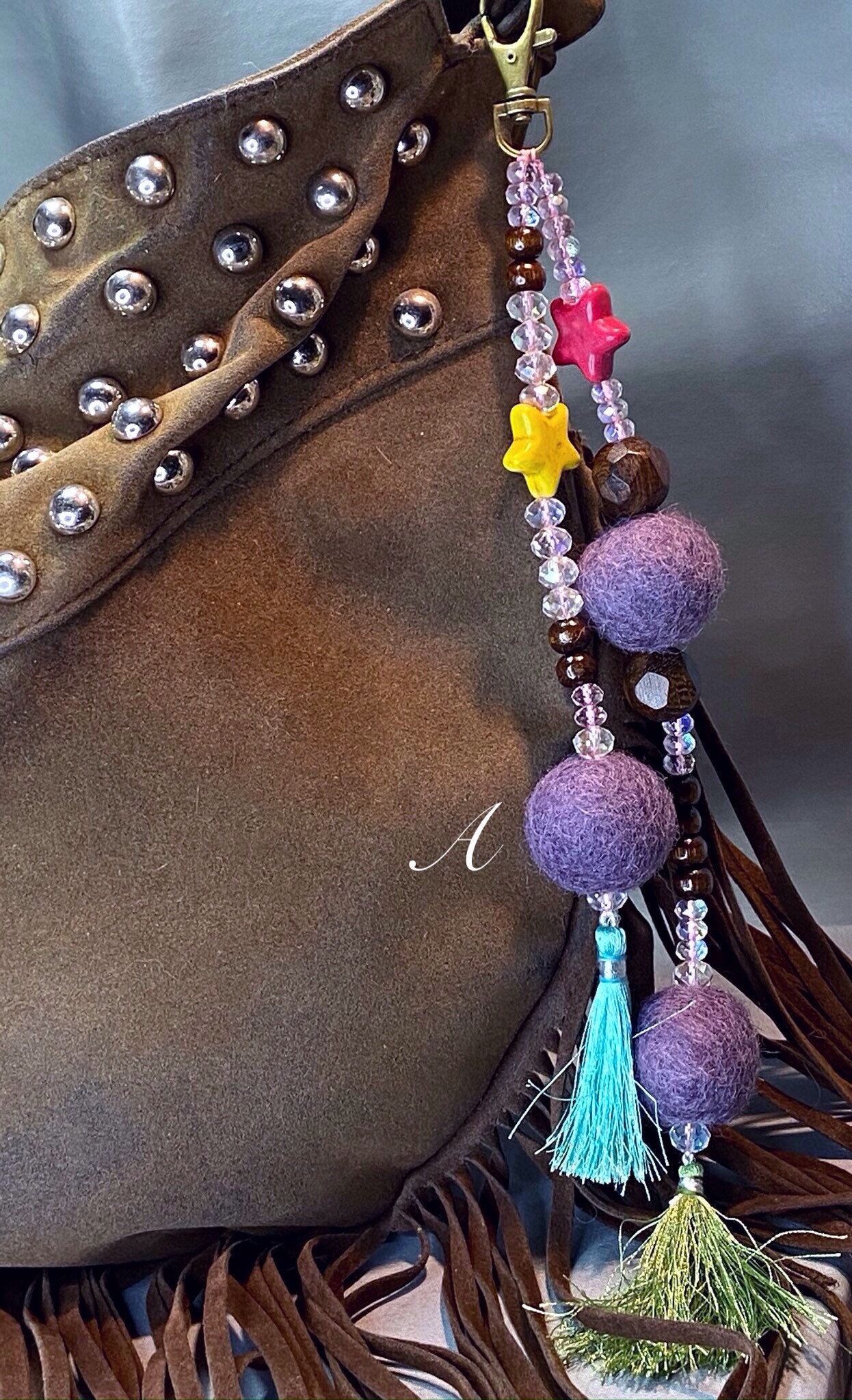 key chain assecories women handbag charms leather tassels for handbags bag