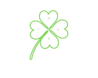 Archivo SVG de la suerte para cricut / Lucky 4 Leaf Clover / St Patrick's Day Clover / St Patrick's Day svg / Png / Pdf