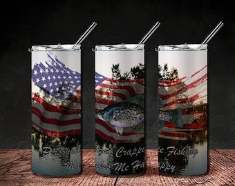 Nuevo -Mejor moderno 20 oz Skinny Tumbler Crappie Fishing Sublimation Design Descarga digital PNG Instant DIGITAL SOLAMENTE rts vasos Tamara