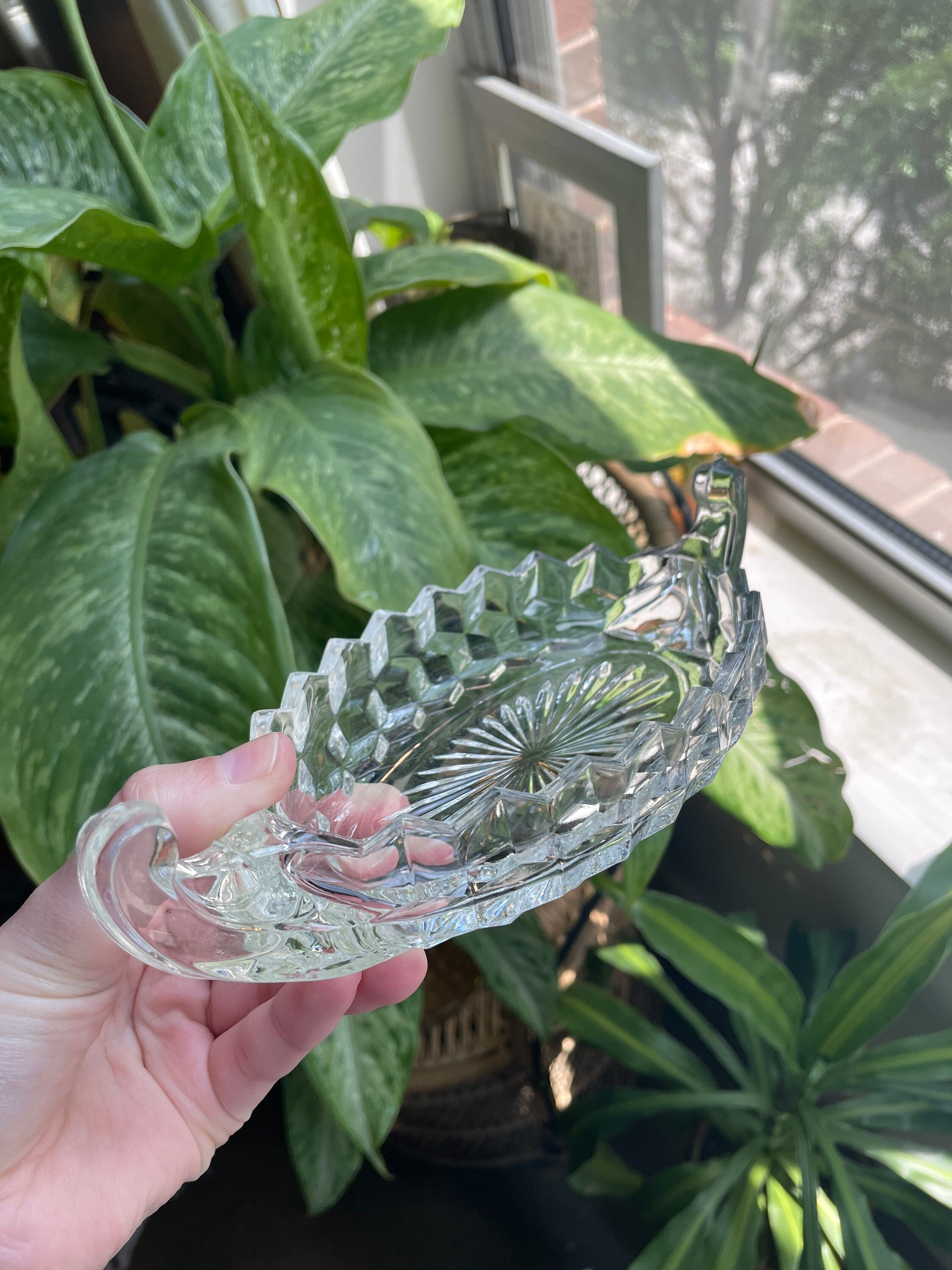 Vintage Glass Boat Dish / Bowl Etsy UK