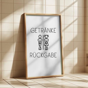 Funny poster "Drink Return" – minimalist design, high-quality art print on paper, gift idea for bathroom & guest toilet image 5