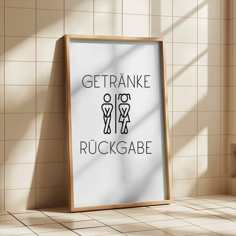 Funny poster "Drink Return" – minimalist design, high-quality art print on paper, gift idea for bathroom & guest toilet image 5