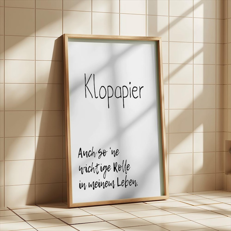 Póster divertido de papel higiénico | Decoración de baño con frase | Regalo para el baño de invitados o apartamento compartido | Arte mural A5 A4 A3 imagen 7