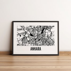 Stadtkarte von Ankara als Poster - erhältlich in den Größen A5 - A3