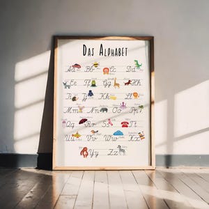 Poster „Das Alphabet“ Kinderzimmer Lernposter | A5 A4 A3 | Geschenkidee Einschulung, Kita, Baby Deko | hochwertiger Kunstdruck