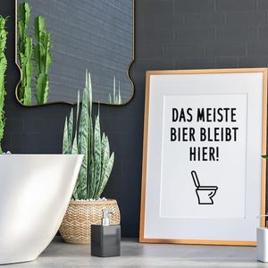 Funny poster "Most of the beer stays here" – high-quality art print, minimalist design, original gift idea A5 A4 A3 image 5