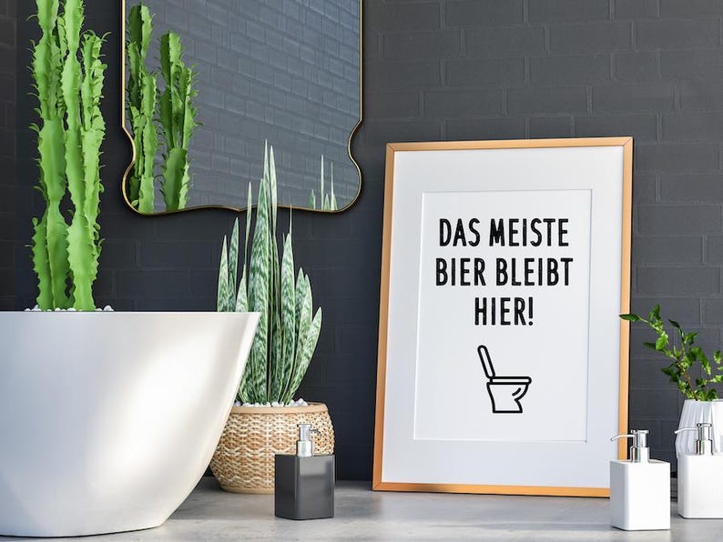 Funny poster "Most of the beer stays here" – high-quality art print, minimalist design, original gift idea A5 A4 A3 image 5