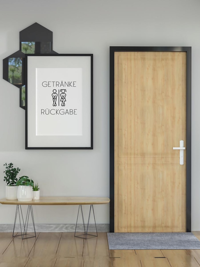 Funny poster "Drink Return" – minimalist design, high-quality art print on paper, gift idea for bathroom & guest toilet image 4