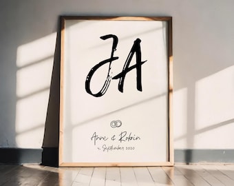 YES. Personalized posters A5 A4 A3 & PDF | Wedding gift wall art love art print wedding decoration gift idea bride and groom