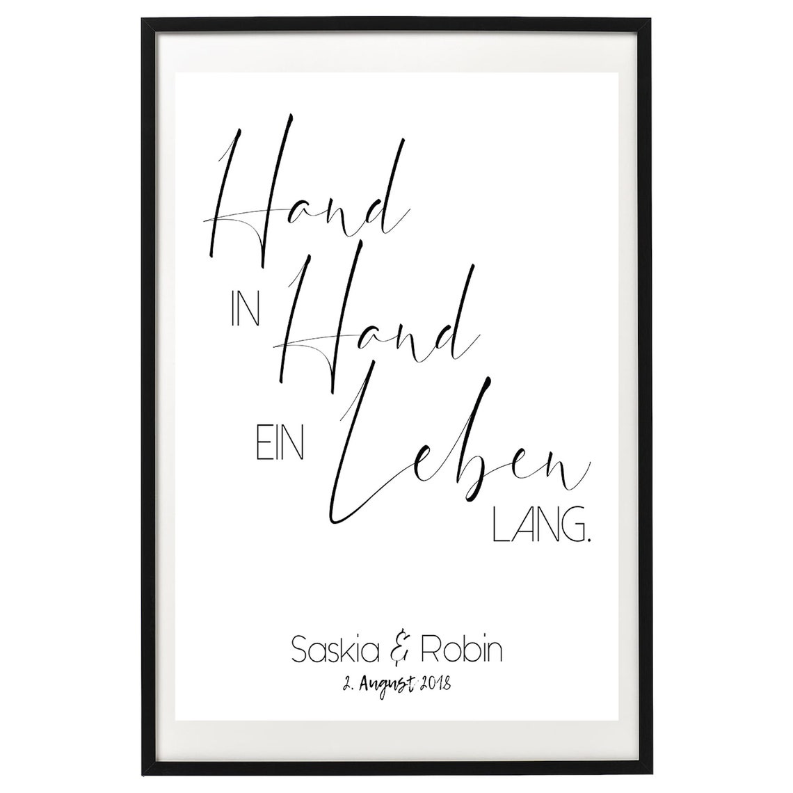 Hand in Hand ein Leben lang personalisierte Poster in den Etsy