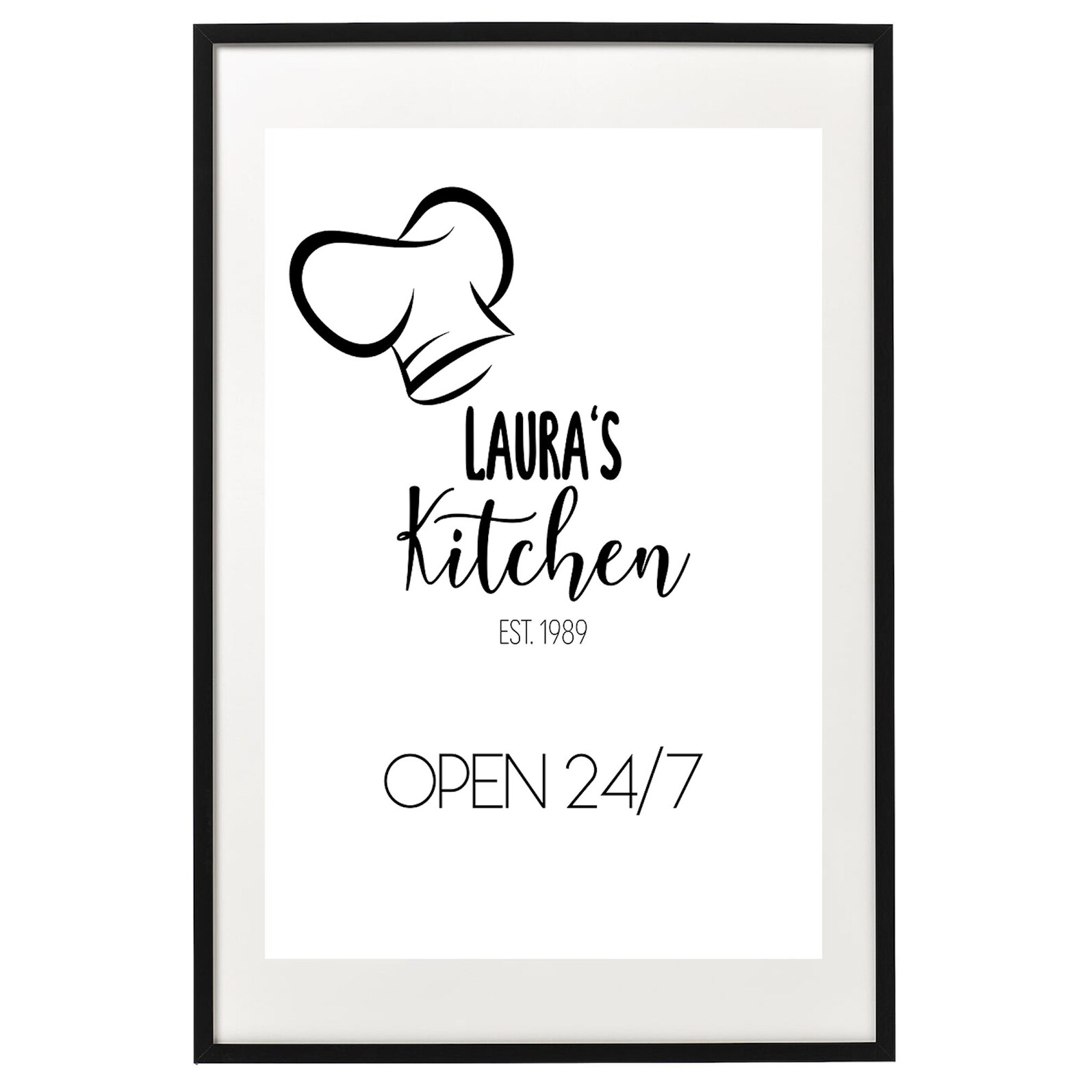 Personalized kitchen posters texts can be customized in Etsy