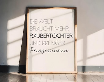 Robber's Daughters Poster A5 A4 A3 | Feminist Wall Art Saying Art Print Gift Idea Girl Power Quote Modern