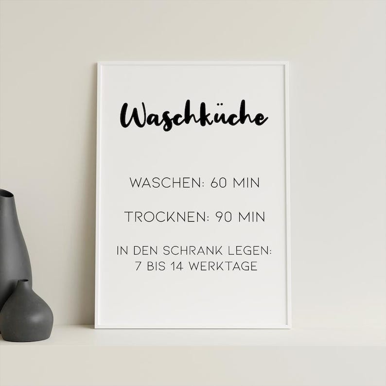 "Laundry Room" Poster – minimalist modern poster design, high-quality art print on paper, personalized gift idea image 6