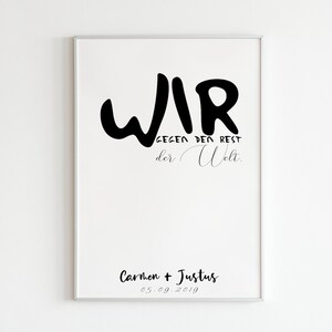 Wir gegen den Rest der Welt - personalisiertes Poster in den Größen A5 - A3