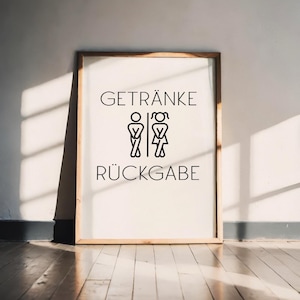 Funny poster "Drink Return" – minimalist design, high-quality art print on paper, gift idea for bathroom & guest toilet image 1
