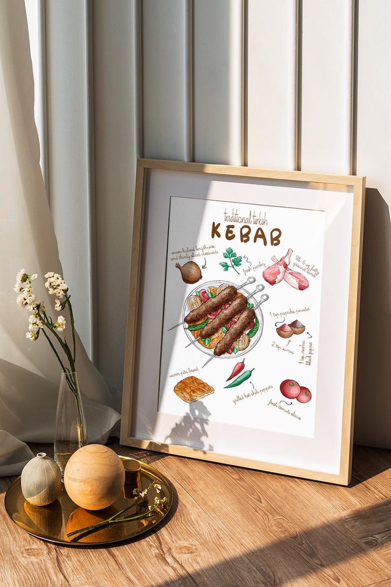 Pôster de Kebab Turco – Impressão de arte moderna de alta qualidade | Ideia de presente para aniversários, cozinhas, inaugurações de casa, decoração de parede personalizada imagem 5
