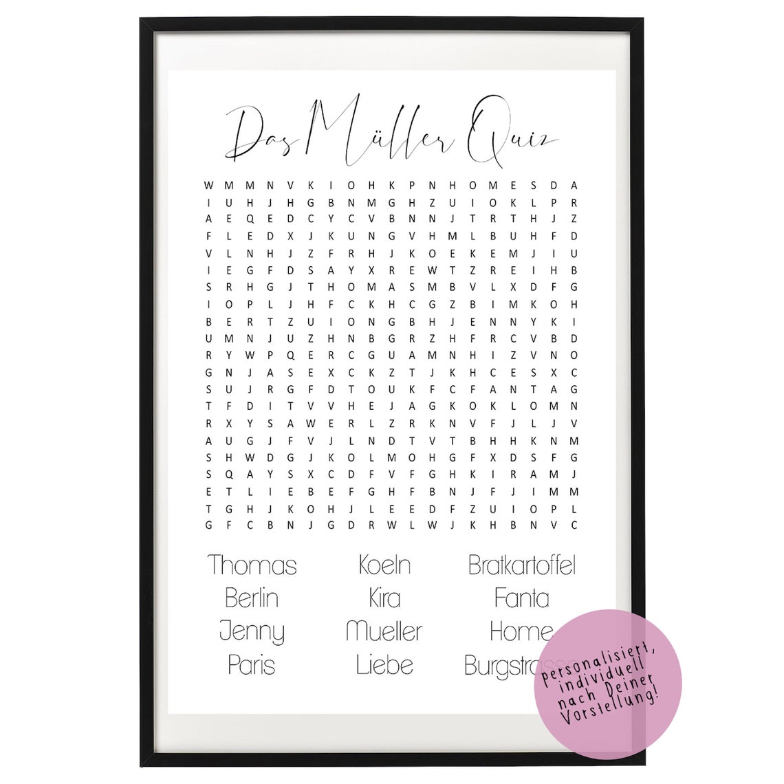 Ein personalisiertes Kreuzworträtsel für jeden Anlass und für | Etsy