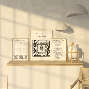 3-piece poster set Bathroom Games – funny art prints on paper, available in German or English, gift idea A5 A4 A3