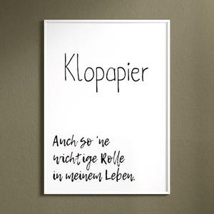 Affiche humoristique sur papier toilette | Décoration de salle de bain avec inscription | Cadeau pour la salle de bain d&#39;amis ou la colocation | Tableau mural A5, A4, A3