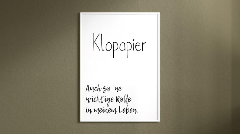 Póster divertido de papel higiénico | Decoración de baño con frase | Regalo para el baño de invitados o apartamento compartido | Arte mural A5 A4 A3 imagen 9