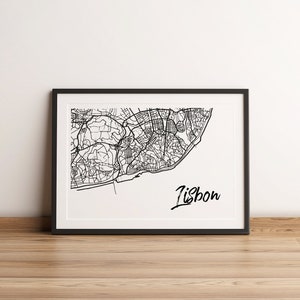 Stadtkarte von Lissabon als Poster - erhältlich in den Größen A5 - A3