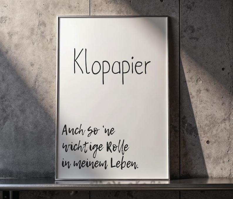 Póster divertido de papel higiénico | Decoración de baño con frase | Regalo para el baño de invitados o apartamento compartido | Arte mural A5 A4 A3 imagen 4